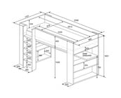 Hoogslaper gamingbed - Antraciet met Rood