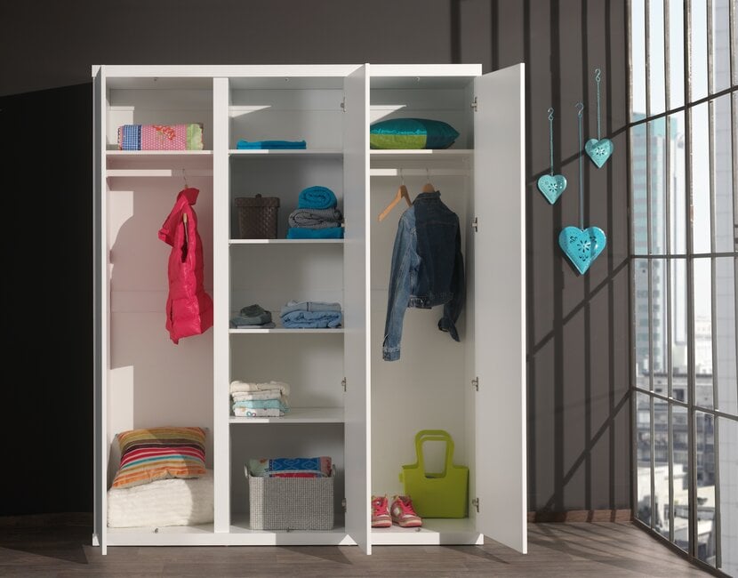 3-Deurs kledingkast Lara wit