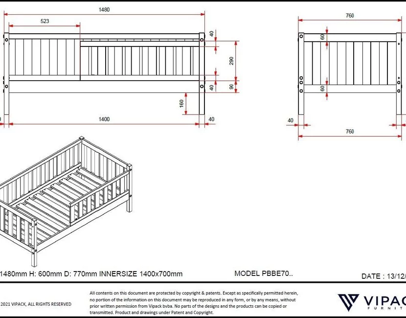 Peuterbed Toddler 70  Wit - 70x140