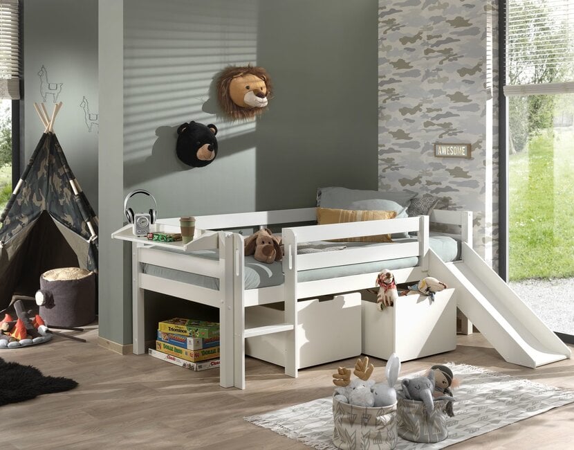 Halfhoogslaper Pino - Wit - 90x200 - alleen het bed (variant 1)