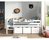 Halfhoogslaper Pino - Wit - 90x200 - alleen het bed (variant 1)