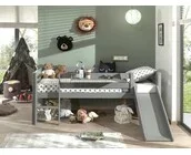 Halfhoogslaper Pino - Grijs - 90x200cm - alleen het bed (variant 1)