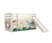 Halfhoogslaper Charlotte met Dino speeltent  - wit - 90x200 met glijbaan