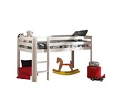 Halfhoogslaper Charlotte met Dino speeltent  - wit - 90x200 met glijbaan