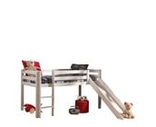 Halfhoogslaper Charlotte met Dino speeltent  - wit - 90x200 zonder glijbaan