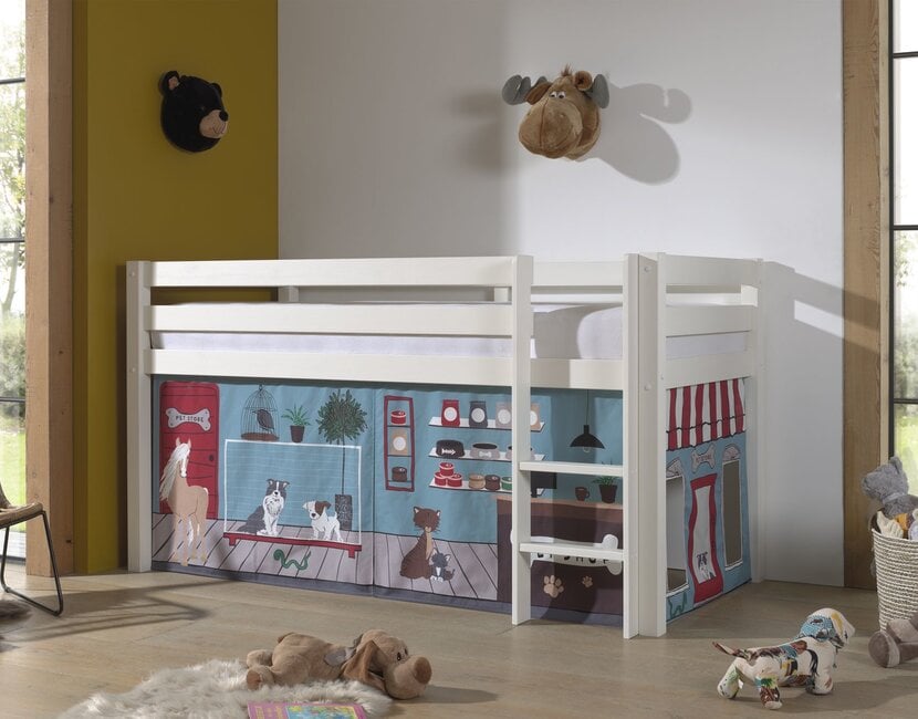 Halfhoogslaper Charlotte met Pet shop speeltent