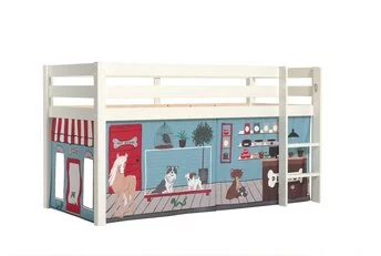 Halfhoogslaper Charlotte met Pet shop speeltent