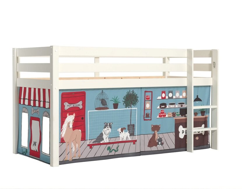 Halfhoogslaper Charlotte met Pet shop speeltent