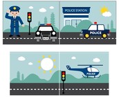 Halfhoogslaper Charlotte met Police speeltent   - wit - 90x200 met glijbaan