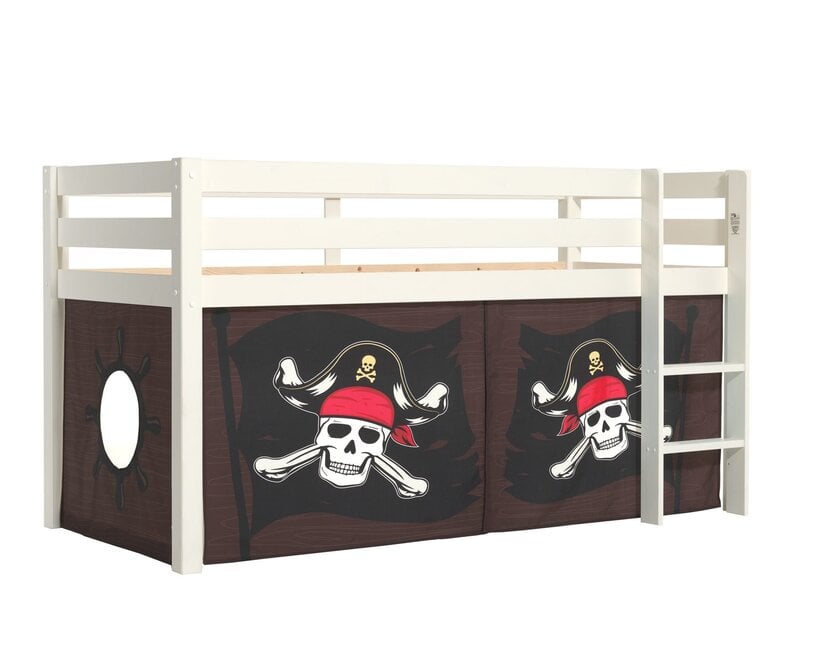 Halfhoogslaper Charlotte met Pirates speeltent  - wit - 90x200 zonder glijbaan