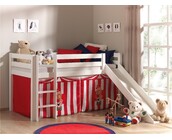 Halfhoogslaper Charlotte met Circus speeltent  - wit - 90x200 met glijbaan