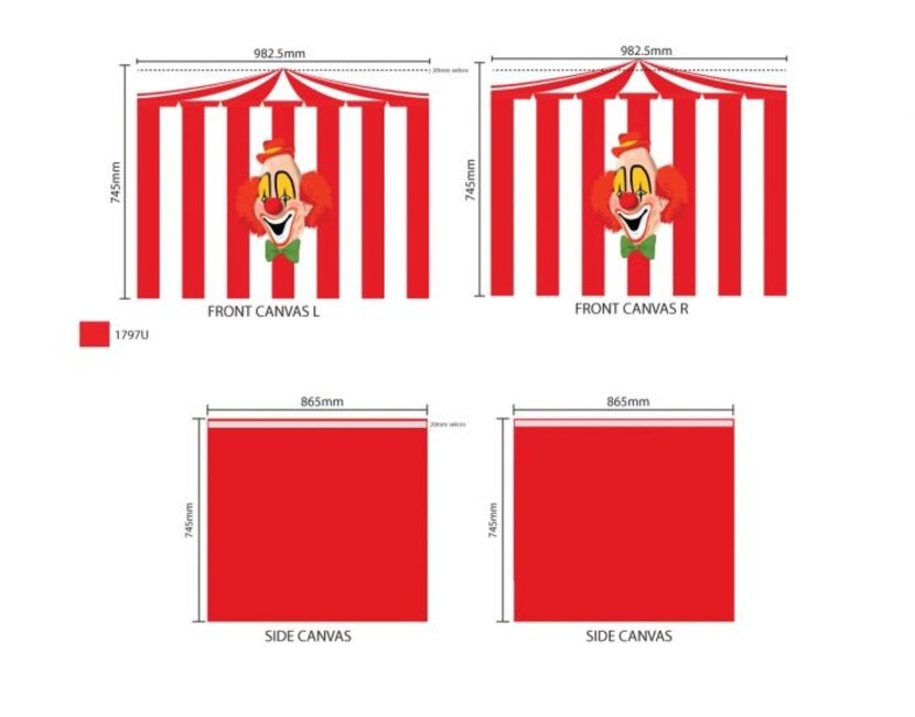 Halfhoogslaper Charlotte met Circus speeltent  - wit - 90x200 met glijbaan