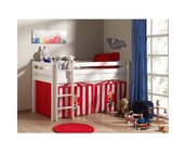 Halfhoogslaper Charlotte met Circus speeltent  - wit - 90x200 met glijbaan