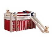 Halfhoogslaper Charlotte met Circus speeltent  - wit - 90x200 met glijbaan