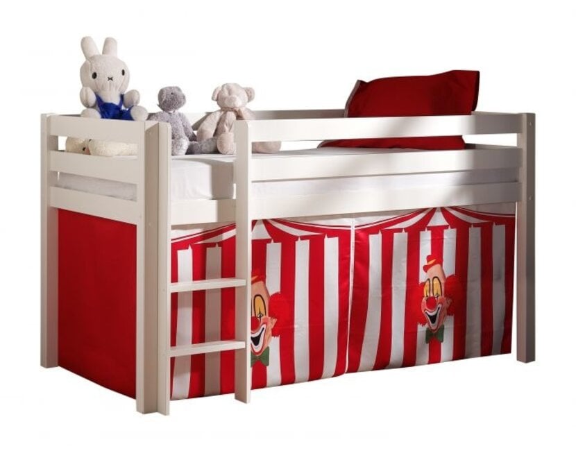 Halfhoogslaper Charlotte met Circus speeltent  - wit - 90x200 zonder glijbaan