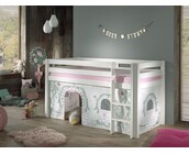 Halfhoogslaper Charlotte met Birdy speeltent  - wit - 90x200 met glijbaan