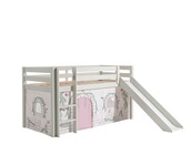 Halfhoogslaper Charlotte met Birdy speeltent  - wit - 90x200 met glijbaan