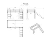 Halfhoogslaper Charlotte met Astro speeltent  - Wit - 90x200 met glijbaan