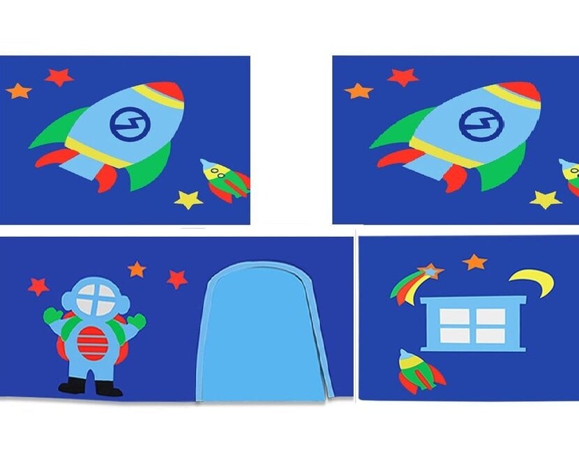 Halfhoogslaper Charlotte met Astro speeltent  - Wit - 90x200 met glijbaan