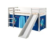 Halfhoogslaper Charlotte met Astro speeltent  - Wit - 90x200 met glijbaan