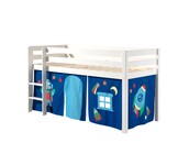 Halfhoogslaper Charlotte met Astro speeltent - Wit - 90x200 zonder glijbaan