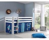 Halfhoogslaper Charlotte met Astro speeltent - Wit - 90x200 zonder glijbaan