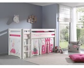 Halfhoogslaper Charlotte met Princess speeltent  - wit - 90x200 met glijbaan