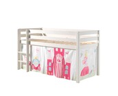 Halfhoogslaper Charlotte met Princess speeltent  - wit - 90x200 zonder glijbaan