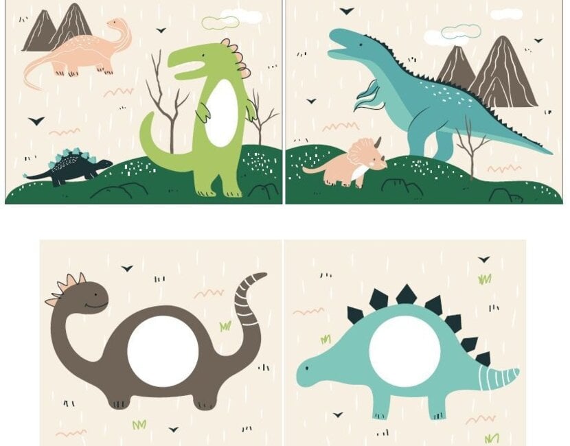 Halfhoogslaper Charlotte met Dino speeltent - Grijs