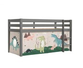 Halfhoogslaper Charlotte met Dino speeltent - Grijs