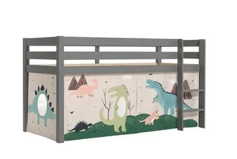 Halfhoogslaper Charlotte met Dino speeltent - Grijs