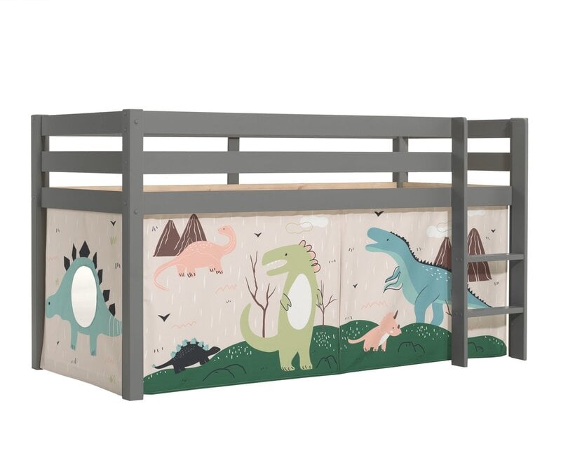 Halfhoogslaper Charlotte met Dino speeltent - Grijs