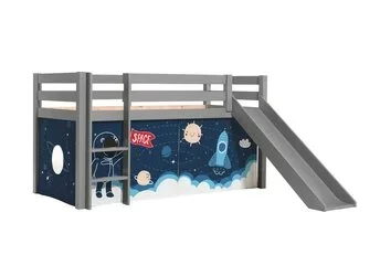 Halfhoogslaper Charlotte met Space shuttle speeltent - Grijs