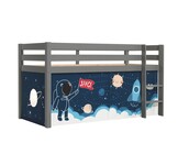 Halfhoogslaper Charlotte met Space shuttle speeltent - Grijs