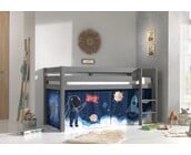 Halfhoogslaper Charlotte met Space shuttle speeltent - Grijs