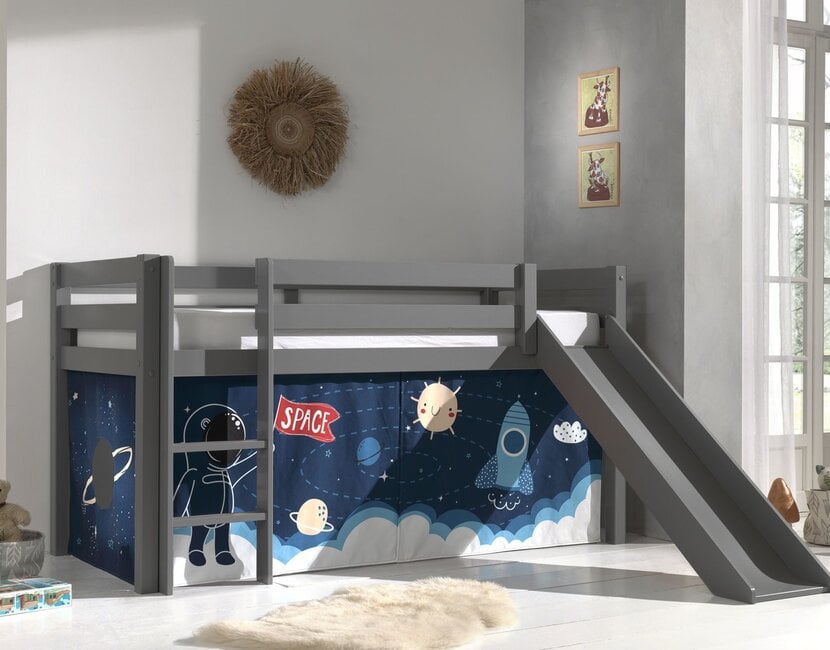 Halfhoogslaper Charlotte met Space shuttle speeltent - Grijs