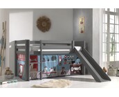 Halfhoogslaper Charlotte met Pet shop speeltent - Grijs