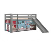 Halfhoogslaper Charlotte met Pet shop speeltent - Grijs