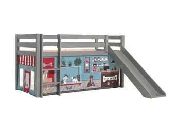 Halfhoogslaper Charlotte met Pet shop speeltent - Grijs