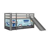 Halfhoogslaper Charlotte met Police speeltent - Grijs