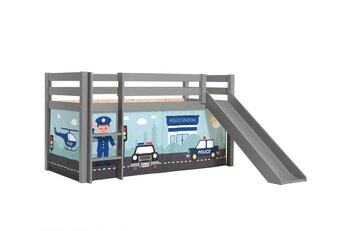 Halfhoogslaper Charlotte met Police speeltent - Grijs