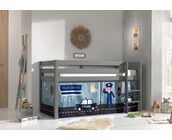 Halfhoogslaper Charlotte met Police speeltent - Grijs