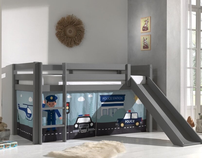 Halfhoogslaper Charlotte met Police speeltent - Grijs