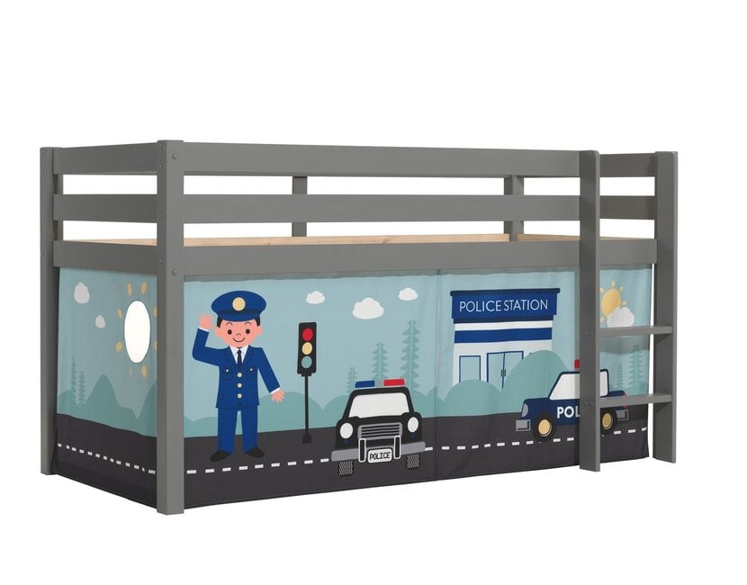 Halfhoogslaper Charlotte met Police speeltent - Grijs