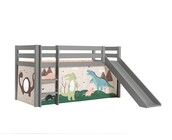 Halfhoogslaper Charlotte met Dino speeltent - Grijs