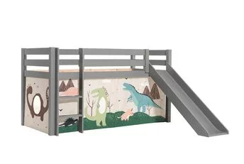 Halfhoogslaper Charlotte met Dino speeltent - Grijs