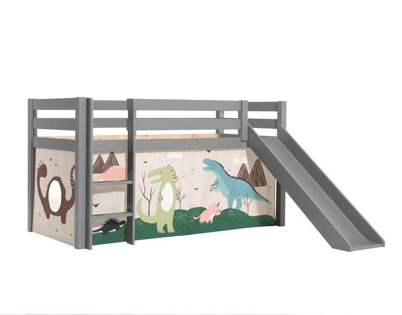 Halfhoogslaper Charlotte met Dino speeltent - Grijs