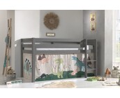 Halfhoogslaper Charlotte met Dino speeltent - Grijs