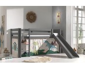 Halfhoogslaper Charlotte met Dino speeltent - Grijs