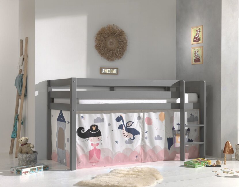 Halfhoogslaper Charlotte met Princess Sophie speeltent - Grijs